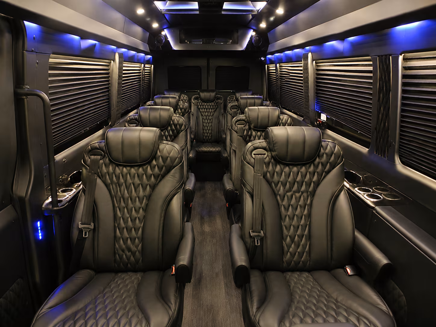West Palm Beach Airport Shuttle & Transportation party bus interior