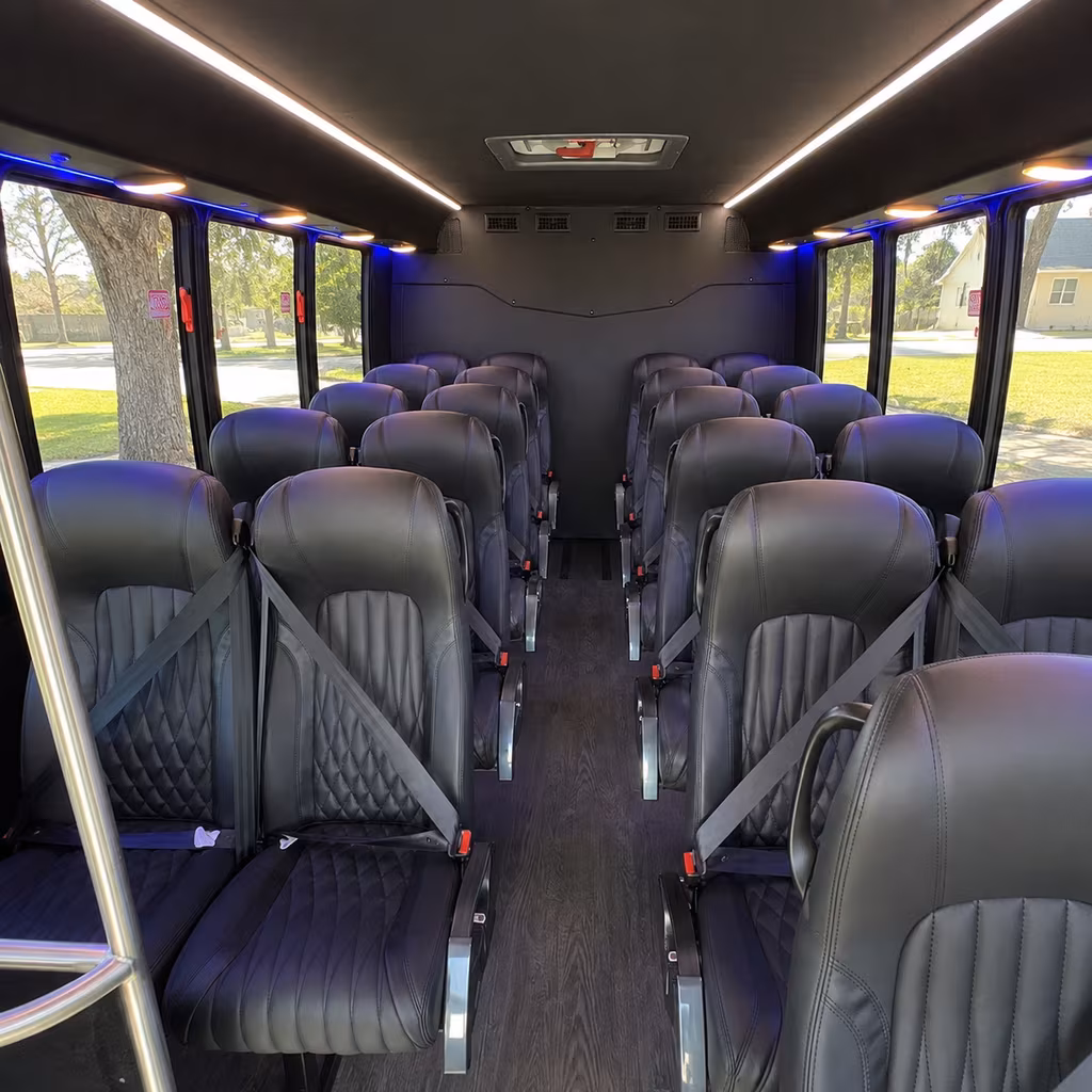 West Palm Beach Airport Shuttle & Transportation party bus interior