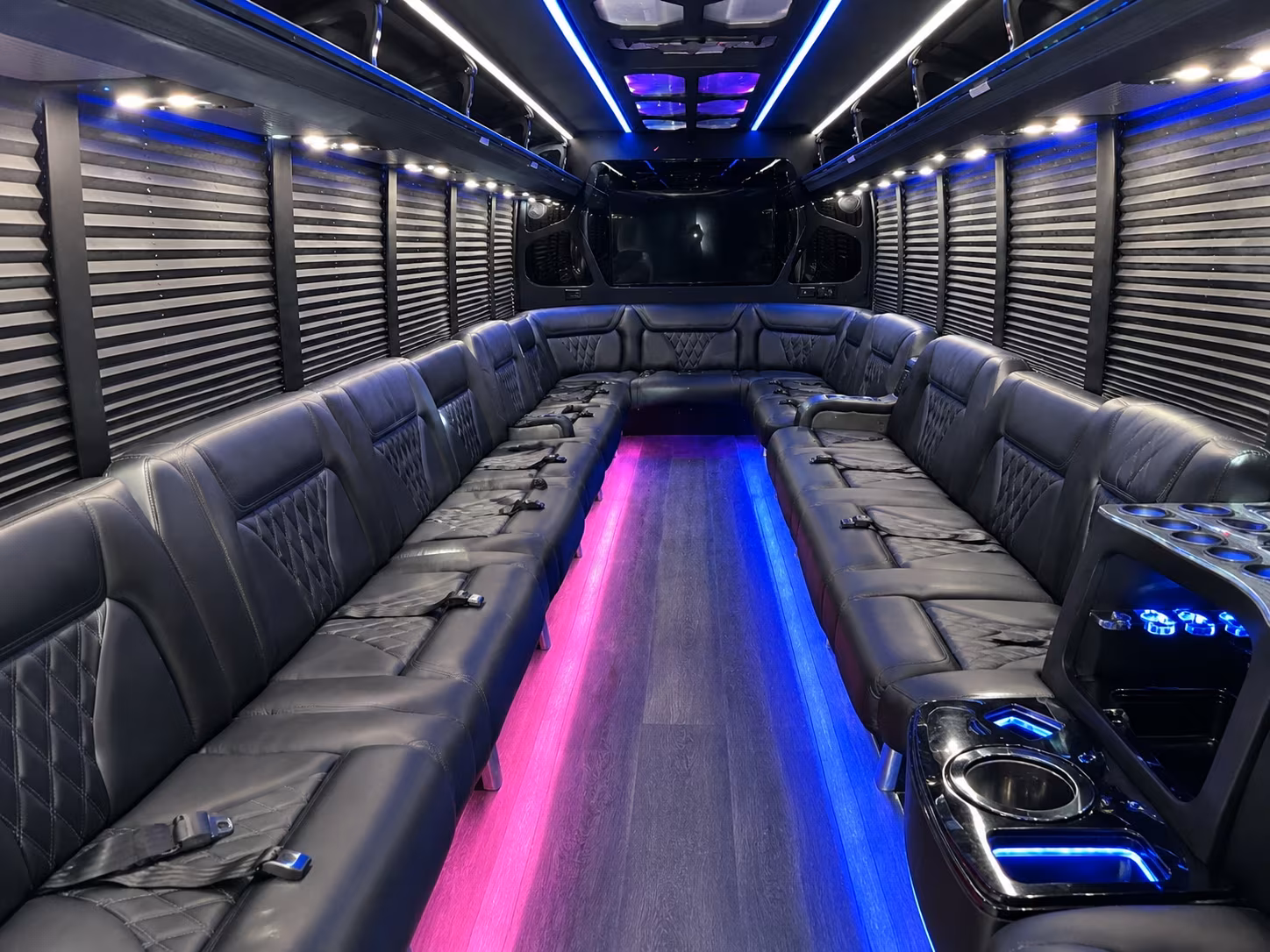 West Palm Beach Birthday, Sweet 16, & Quinceañera Transportation party bus interior