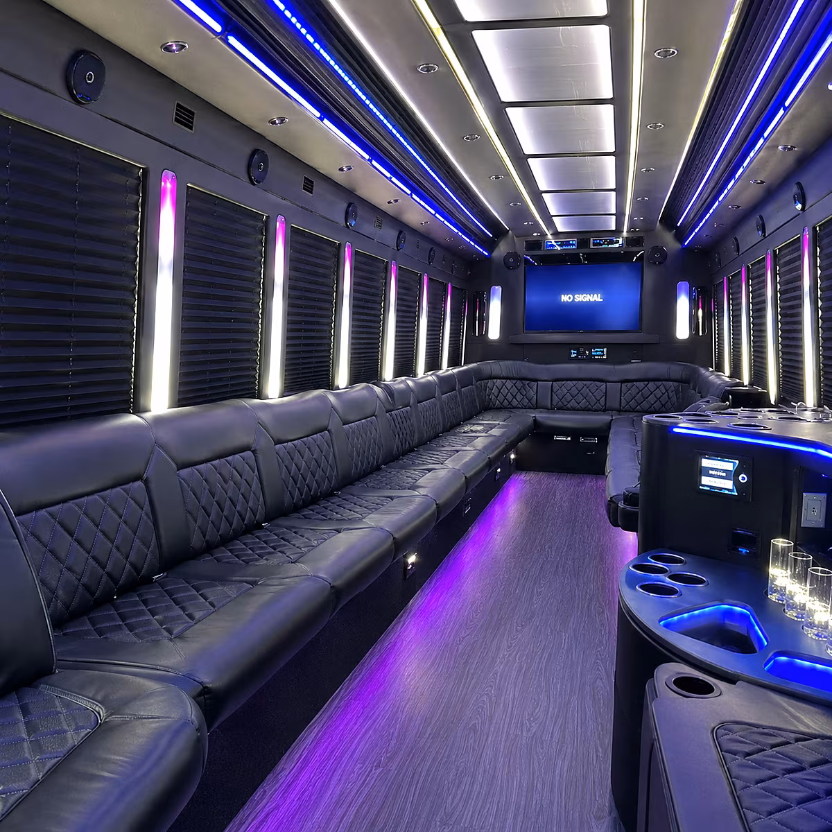 West Palm Beach Private Event Transportation party bus interior