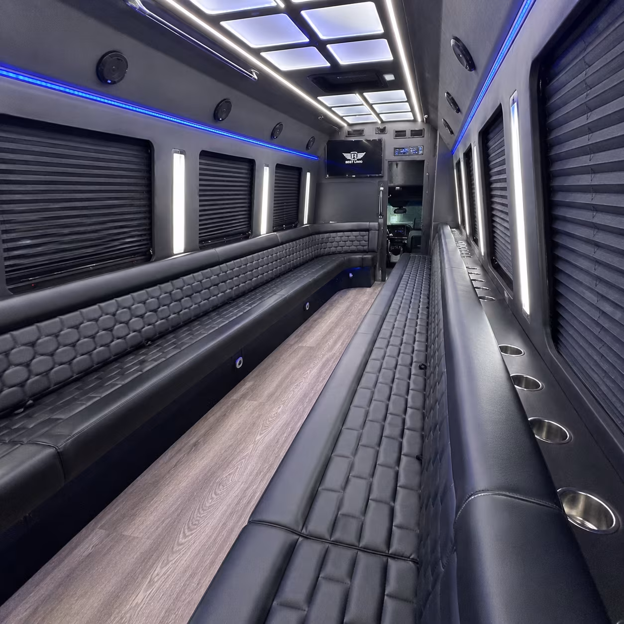 West Palm Beach Sporting Event Transportation party bus interior