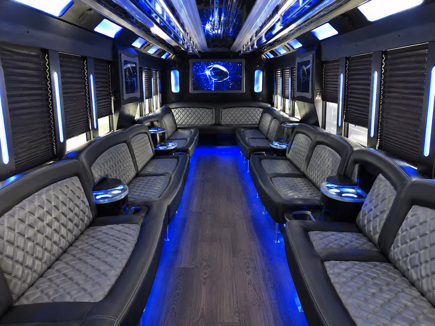 West Palm Beach Sporting Event Transportation party bus exterior