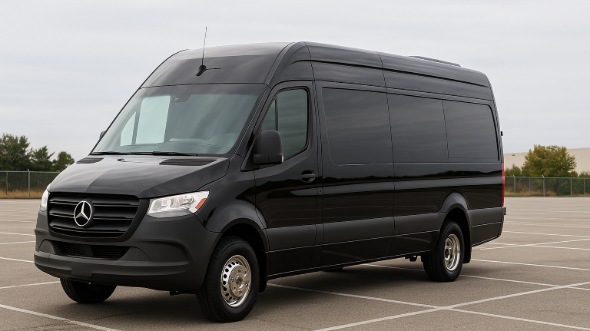 Exterior of West Palm Beach Party Bus Company's 14 Passenger Sprinter Limousine in Boca Raton