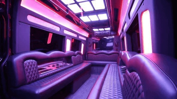 Interior of West Palm Beach Party Bus Company's 18 Passenger Party Bus in Margate