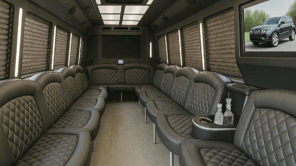Interior of West Palm Beach Party Bus Company's 20 Passenger Party Bus in Boca Raton