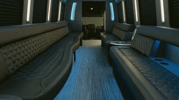 Interior of West Palm Beach Party Bus Company's 20 Passenger Party Bus in Boynton Beach