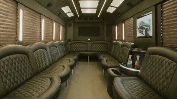 Interior of West Palm Beach Party Bus Company's 25 Passenger Party Bus in Delray Beach