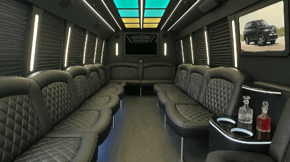 Interior of West Palm Beach Party Bus Company's 25 Passenger Party Bus in West Palm Beach