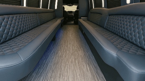 Interior of West Palm Beach Party Bus Company's 28 Passenger Party Bus in Boca Raton