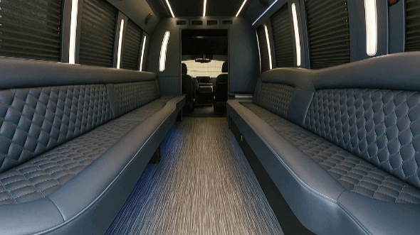 Interior of West Palm Beach Party Bus Company's 28 Passenger Party Bus in Delray Beach