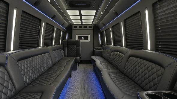 Interior of West Palm Beach Party Bus Company's 28 Passenger Party Bus in Jupiter