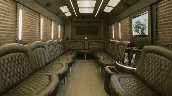 Interior of West Palm Beach Party Bus Company's 28 Passenger Party Bus in Palm Beach Gardens