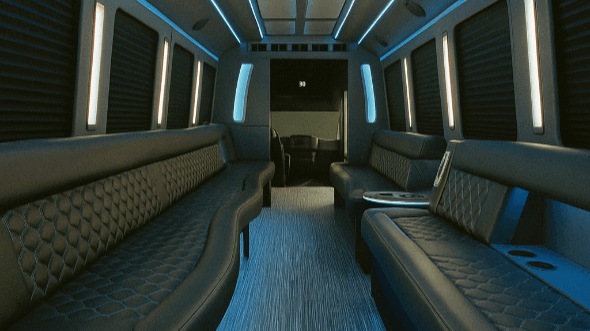 Interior of West Palm Beach Party Bus Company's 30 Passenger Party Bus in Jupiter