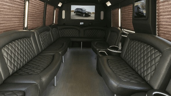 Interior of West Palm Beach Party Bus Company's 40 Passenger Party Bus in Coconut Creek