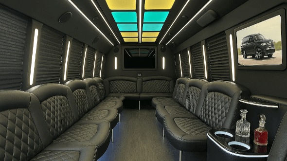 Interior of West Palm Beach Party Bus Company's 40 Passenger Party Bus in Delray Beach