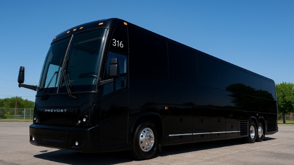 Exterior of West Palm Beach Party Bus Company's 47 Passenger Charter Bus in West Palm Beach