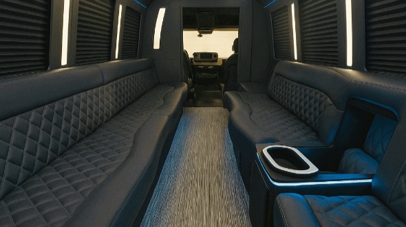 Interior of West Palm Beach Party Bus Company's 50 Passenger Party Bus in West Palm Beach