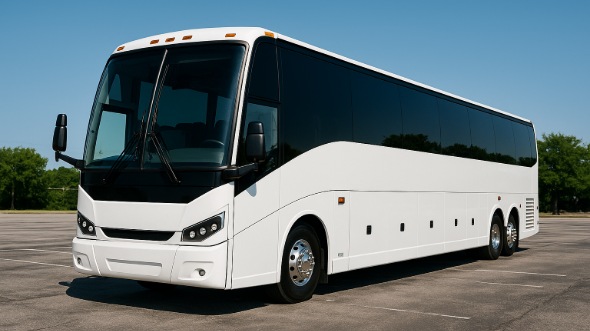 Exterior of West Palm Beach Party Bus Company's 51 Passenger Charter Bus in West Palm Beach